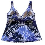 Jantzen Classics Tankini Swim Top Blue White Fern Print Swimsuit Top Size 10 NEW Photo 7