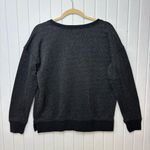 American Eagle  Outfitters Black Metallic Pullover Top Long Sleeve Slit‎ Sides M Photo 4