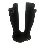 Calvin Klein Presley over knee black Faux Suede boots Silver Hardwear size 7 Photo 3