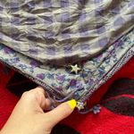 Purple plaid stars floral scarf Photo 3