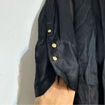 J.Crew  Drapey Shirt Dress in Luster Crepe Black Size 12 Holiday Party Cocktail Photo 2