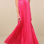 Lulus  Strapless Pleated Maxi Dress Hot Pink XL Photo 0