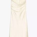 ZARA  dress midi maxi ivory satin tied slip evening summer wedding party Photo 17