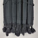 Vintage Havana Women Dress Size S Black Off Shoulder Crochet Tassel Fringe Hem Photo 3