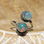 Sterling Silver NWOT Ethiopian Opal Bypass 925 Ring Photo 0