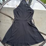 EXPRESS Cut Out Fit & Flare Sleeveless Halter Dress in Black - Size 2 Photo 2