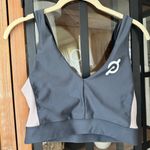 Peloton  sports bra ribbed v neck charcoal colorblock tank workout spinning Photo 1