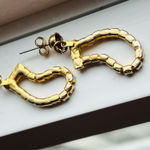 Anthropologie Vintage Ruby Holiday Earrings Photo 3