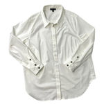 Universal Standard  Stretch Cotton Poplin Button Down Shirt White size 18, Medium Photo 0
