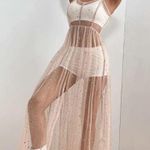 Sheer mesh glitter coverup Tan Size M Photo 5