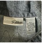 Chico's BOHO Western Denim Vest Jacket Size S Blue Embroidered Festival Buttons Photo 9