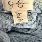 Jessica Simpson baby blue chunky twist back knit cropped Sweater Photo 4