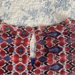 Eva Franco Blue and Red Bohemian Long Sleeve Lined Maxi Dress Size Medium Photo 8