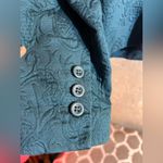Petite Sophisticate Turquoise Teal Brocade Textured Paisley Blazer 6P classic Photo 6