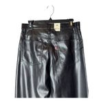 Levi's  Pants Women 26 Black Faux Leather Baggy Dad Mid Rise Straight Leg NWT Photo 4