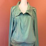 St. John  blue funnel neck zip tracksuit jacket with rhinestones and pockets LG Photo 0