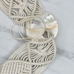 Womens Mother of Pearl Woven Macrame Tie Belt Small (S) ✨ White Photo 9