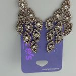 Claire’s Earrings Rose Gold Rhinestones Diamond Shape Dangle Stud Back Photo 2