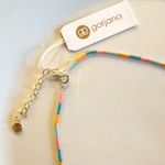 Gorjana Miami Gigi Glass Beaded Stripe Necklace 18K Gold Plated Orange Aqua Pink Photo 8