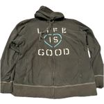 Life is Good  Hooded Jacket Size XXL Black Full Zip Sweatshirt Pockets Women's Photo 0