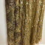 Mac Duggal BEADED embellished FLORAL SLEEVELESS GOWN in gold with slit size 2 Photo 8
