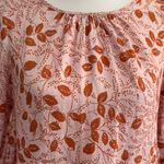 Free People  Pink and Orange Leaf Print Mini Dress Photo 4