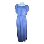 VERABENDI Women's Off Shoulder blue Long Ruffle Maxi Dress w/ Pockets Sz XL Photo 7