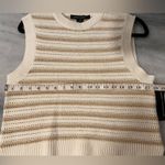 French Connection NWT Size S Ivory Gold Stripe Cotton Blend Sleeveless Knit Top Photo 11