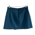 J.Crew  Box Pleat Mini Skirt Teal Blue Size 6 Structured A-Line Photo 4