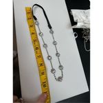 Floral bursts crystal rhinestone special occasion necklace 3/4 stones and 1/4 el White Photo 3