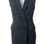 H&M  Black Double Breasted Collared Sleeveless Mini Blazer Tank Sheath Dress Sz 4 Photo 0