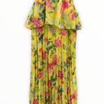 ASOS Pleated Skirt Yellow Floral Maxi Dress Photo 2