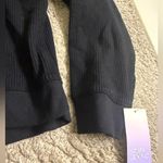 Stars Above Black Waffle Knit Quarter Zip Lounge Sleep Sweatshirt - size XXL Photo 5