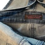 Celebrity Pink Y2K Denim Shortalls Overalls Frayed Hem Festival Western Coastal Cowgirl Country Photo 2