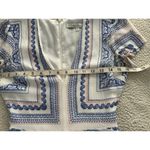 Lovers + Friends  Cassidy Mini Dress Bella Scarf Print V-Neck Blue White Sz XS Photo 10