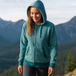 Pact  organic teal full zip drawstring hoodie jacket size XL Photo 8