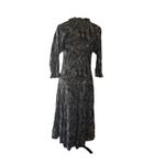 easel  Maxi Dress Small Tiered Oversized Black/beige Crinkle Photo 1