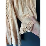 Free People One Karma Boho Long Sleeve Peach Crochet Detail Dress Photo 3