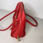 Stauer Red Gold Wheel Turnlock Zipper Handbag Satchel Purse Top Handle Bag Photo 2