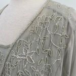 Vintage Scala Beaded Gown Matching Set Semi Sheer Duster Silver Plus Womens 1X Photo 2