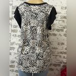 HEIMISH USA Black and White Animal Print Blouse Size M Photo 5