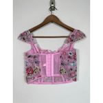 Victoria's Secret Victoria’s Secret Pink Floral Lace Mesh Corset Top Size S Photo 2