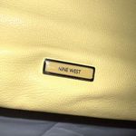 Nine West Ava Faux Leather Tote Bag Purse Floral Laser Cut Design Yellow Silver Photo 3