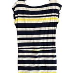 Beach By Exist  Womens Medium Nautical Striped Navy White Yellow Drawstring Dress Photo 6