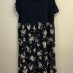 Torrid Cold Shoulder Black Floral Chiffon Maxi Dress Size 5X Photo 2