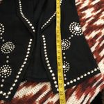 Embellished Western Silver Studded Black Denim Jean Jacket Vest Vintage 90s USA Made Rock/ Western/ Goth/ Grunge Photo 4