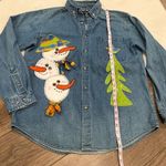 Unique Vintage Vintage Christmas Denim Shirt Photo 4