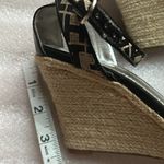 Tommy Hilfiger  Monogrammed Black and Beige Espadrilles Sandal Wedges size 7.5 Photo 7