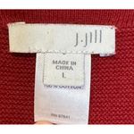J.‎ Jill Women Sweatshirt Knit Pullover Long Sleeves Crew Neck Cotton Red Large Photo 4
