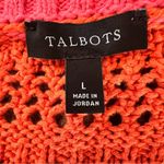 Talbots Colorblock Knit Crewneck Sweater Beachy Winter Pink Orange Yellow Size L Photo 3